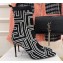 Balmain Heel 10.5cm Bicolor stretch knit Skye ankle boots with Balmain monogram Black/White 2023