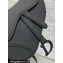 Dior Mini Saddle Bag with Strap in Black Ultramatte Calfskin 2023