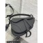 Dior Mini Saddle Bag with Strap in Black Ultramatte Calfskin 2023
