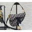 Dior Mini Saddle Bag with Strap in Blue Oblique Jacquard 2023