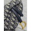 Dior Mini Saddle Bag with Strap in Blue Oblique Jacquard 2023
