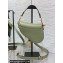 Dior Mini Saddle Bag with Strap in Grained Calfskin Ethereal Green 2023