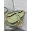Dior Mini Saddle Bag with Strap in Grained Calfskin Ethereal Green 2023