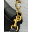 Dior Mini Saddle Bag with Strap in Black Smooth Calfskin 2023