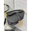 Dior Mini Saddle Bag with Strap in Black Smooth Calfskin 2023