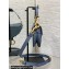 Dior Mini Saddle Bag with Strap in Grained Calfskin Denim Blue 2023
