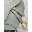 Dior Mini Saddle Bag with Strap in Grained Calfskin Olive Green 2023