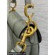 Dior Mini Saddle Bag with Strap in Grained Calfskin Olive Green 2023