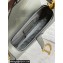 Dior Mini Saddle Bag with Strap in Grained Calfskin Olive Green 2023