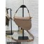 Dior Mini Saddle Bag with Strap in Grained Calfskin Nude 2023