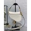 Dior Mini Saddle Bag with Strap in Grained Calfskin White 2023