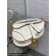 Dior Mini Saddle Bag with Strap in Grained Calfskin White 2023