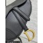 Dior Mini Saddle Bag with Strap in Grained Calfskin Black 2023