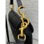 Dior Mini Saddle Bag with Strap in Grained Calfskin Black 2023