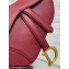 Dior Mini Saddle Bag with Strap in Grained Calfskin Red 2023