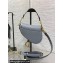 Dior Mini Saddle Bag with Strap in Grained Calfskin Gray 2023