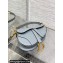 Dior Mini Saddle Bag with Strap in Grained Calfskin Gray 2023