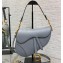 Dior Saddle Bag with Strap in Grained Calfskin Gray 2023
