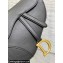 Dior Saddle Bag with Strap in Grained Calfskin Black 2023