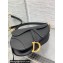 Dior Saddle Bag with Strap in Grained Calfskin Black 2023