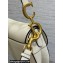Dior Saddle Bag with Strap in Grained Calfskin White 2023