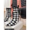 Balmain Heel 10.5cm Bicolor stretch knit Skye ankle boots houndstooth pattern 2023