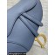 Dior Saddle Bag with Strap in Grained Calfskin Denim Blue 2023