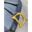 Dior Saddle Bag with Strap in Grained Calfskin Blue 2023