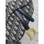 Dior Saddle Bag with Strap in Blue Oblique Jacquard 2023