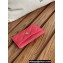 Chanel Classic Card Holder AP0213 in Grained Calfskin Coral Pink