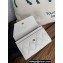 Chanel Gold-Tone Cutout CC Logo Flap Card Holder AP3187 in Grained Calfskin White