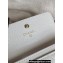 Chanel Gold-Tone Cutout CC Logo Flap Card Holder AP3187 in Grained Calfskin White