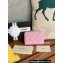 Chanel Gold-Tone Cutout CC Logo Zip Card Holder AP3185 in Grained Calfskin Pink