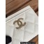 Chanel Gold-Tone Cutout CC Logo Card Holder AP3188 in Grained Calfskin White