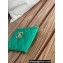 Chanel Gold-Tone Cutout CC Logo Card Holder AP3188 in Grained Calfskin Green