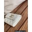 Chanel Gold-Tone Metal Logo Flap Card Holder AP3047 in Grained Calfskin White
