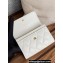Chanel Gold-Tone Metal Logo Flap Card Holder AP3047 in Grained Calfskin White