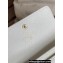 Chanel Gold-Tone Metal Logo Flap Card Holder AP3047 in Grained Calfskin White