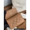 Chanel Gold-Tone Metal Logo Flap Card Holder AP3047 in Grained Calfskin Brown