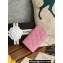 Chanel Gold-Tone Metal Logo Flap Card Holder AP3047 in Grained Calfskin Pink