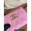 Chanel Gold-Tone Metal Logo Flap Card Holder AP3047 in Grained Calfskin Pink