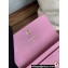 Chanel Gold-Tone Metal Logo Flap Card Holder AP3047 in Grained Calfskin Pink