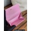 Chanel Gold-Tone Metal Logo Flap Card Holder AP3047 in Grained Calfskin Pink