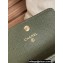 Chanel Gold-Tone Metal Logo Flap Card Holder AP3047 in Grained Calfskin Green