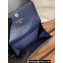 Chanel Gold-Tone Metal Logo Flap Card Holder AP3047 in Grained Calfskin Blue