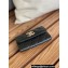 Chanel Gold-Tone Metal Logo Flap Card Holder AP3047 in Grained Calfskin Black