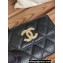 Chanel Gold-Tone Metal Logo Flap Card Holder AP3047 in Grained Calfskin Black
