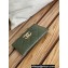 Chanel Gold-Tone Metal Logo Card Holder AP3048 in Grained Calfskin Green
