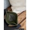 Chanel Gold-Tone Metal Logo Card Holder AP3048 in Grained Calfskin Green