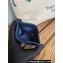 Chanel Gold-Tone Metal Logo Card Holder AP3048 in Grained Calfskin Blue